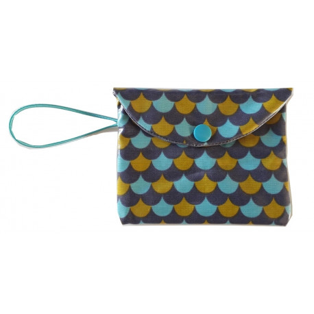 Pochette savon bleue&moutarde Pochette savon bleue&moutarde